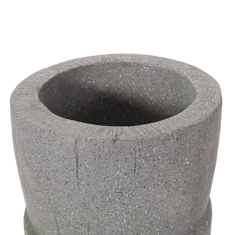 Poulan Outdoor Cast Stone Outdoor Polynesian Decorative Planter by Christopher Knight Home