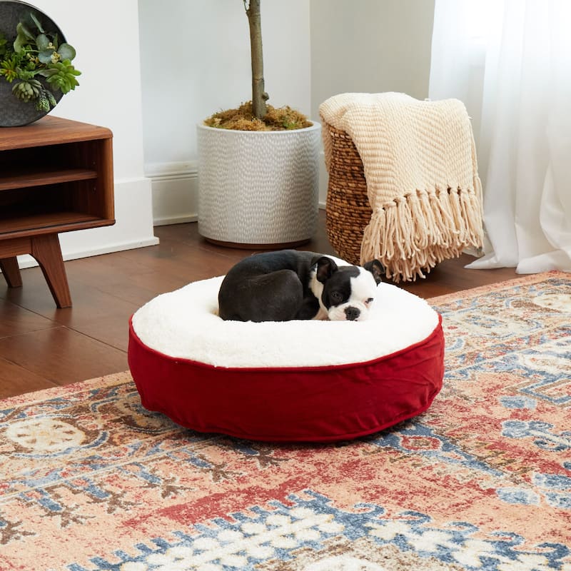 Happy Hounds Scooter Deluxe Crimson Round Dog Bed