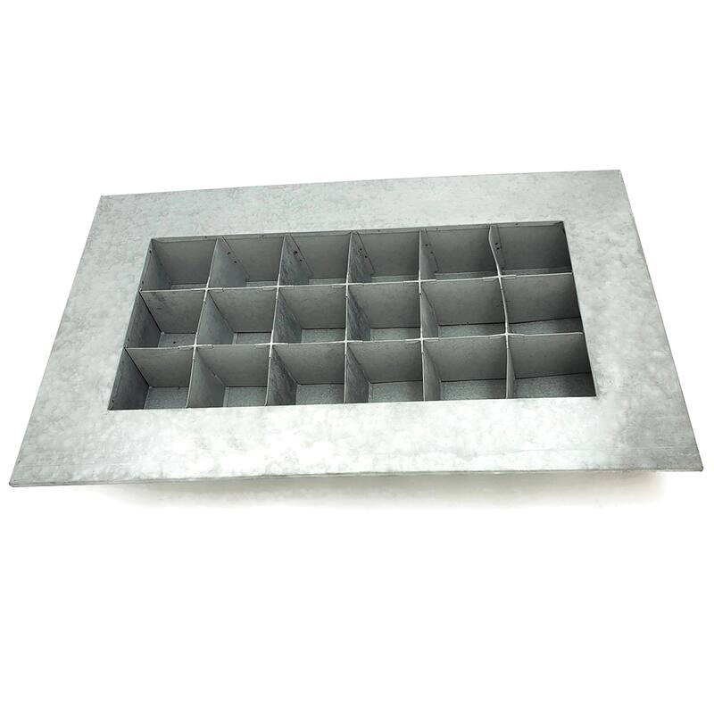 Modern Home Living Wall Galvanized Steel/Zinc Succulent Planter, Wall Mounted Garden Pocket Planter (Horizontal 18 Pocket