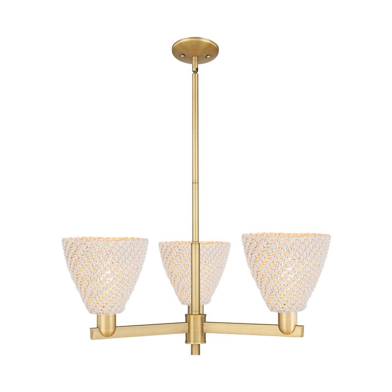Innovations Lighting Downtown Urban - Natural Ballston Dome - 3 Light 18" Chandelier - Brushed Brass