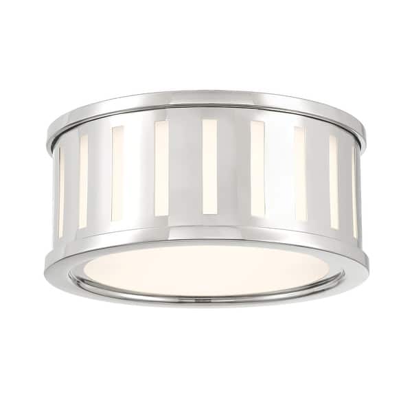 slide 2 of 11, Crystorama Lighting Group KEN-2200 Kendal 2 Light 10" Wide Flush Mount Polished Nickel