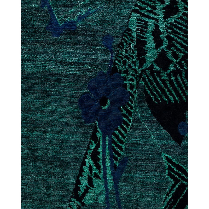 Contemporary Overdyed Wool Hand Knotted Area Rug - 9' 2" x 11' 10"