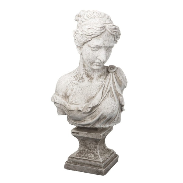 22" White Traditional Bust Statue of Women - N/A
