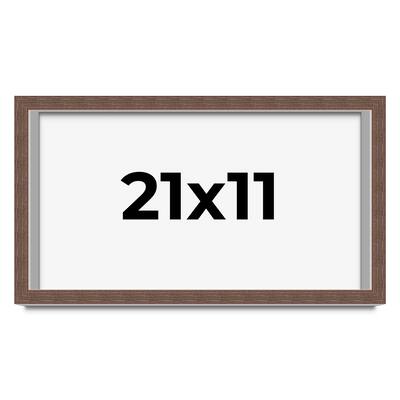 21x11 Shadow Box Frame Brown | 1.125 inches Deep Real Wood Rustic
