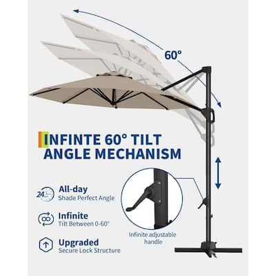 Coromose 10FT Patio Umbrella, 360-Degree Rotation, for Garden Pool Deck BackYard