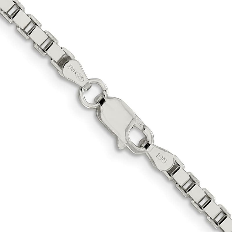 Curata 925 Sterling Silver 3.00mm Box Chain Necklace for Men Options: 20 22 24 30