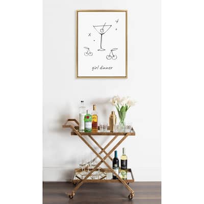 Kate and Laurel Sylvie Girl Dinner Framed Canvas by Honey Island Studio