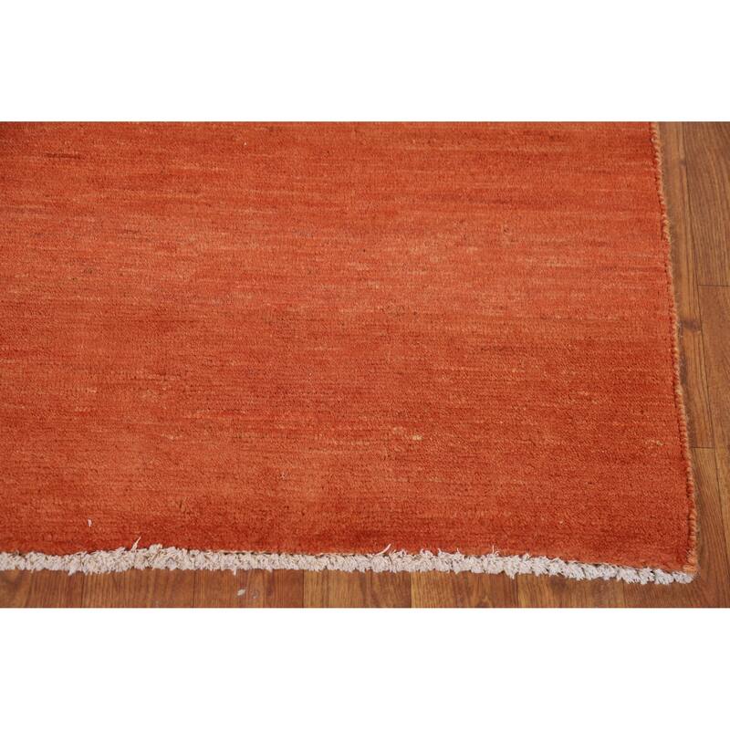 Gabbeh Oriental Foyer Rug Orange Handmade Wool Carpet - 2'7"x 4'1"