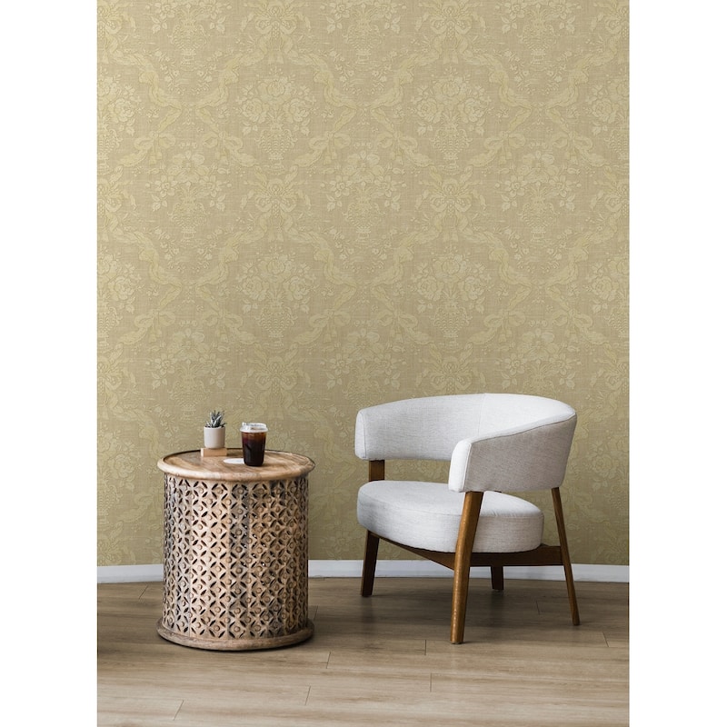 Seabrook Designs Roosa Floral Damask Unpasted Wallpaper