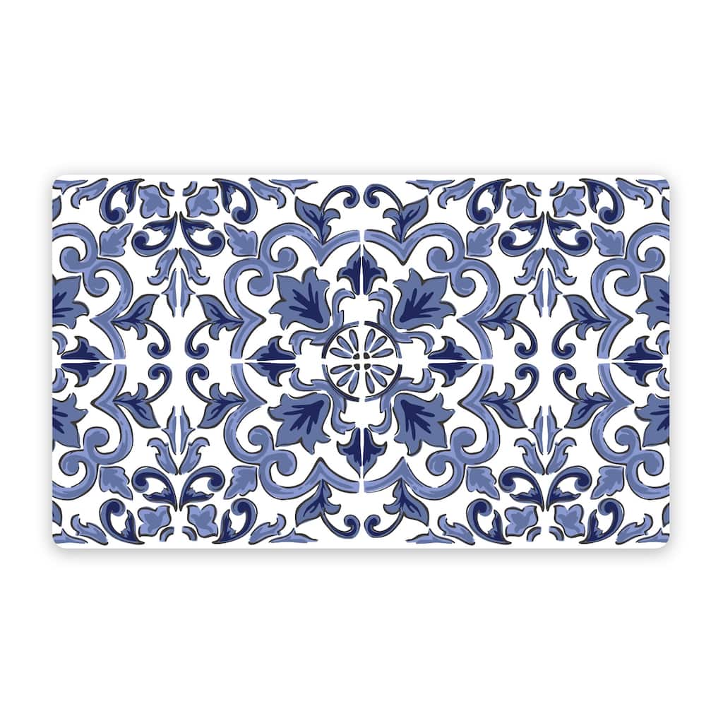 Abode Homewares Canyon Clay Melamine Pet Feeding Placemat - 19" x 11.5" - Indigo - Set of 2