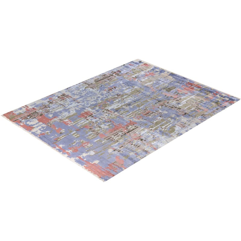 Ikat One-of-a-Kind Hand-Knotted Area Rug, Purple - 9' 3" x 11' 10"