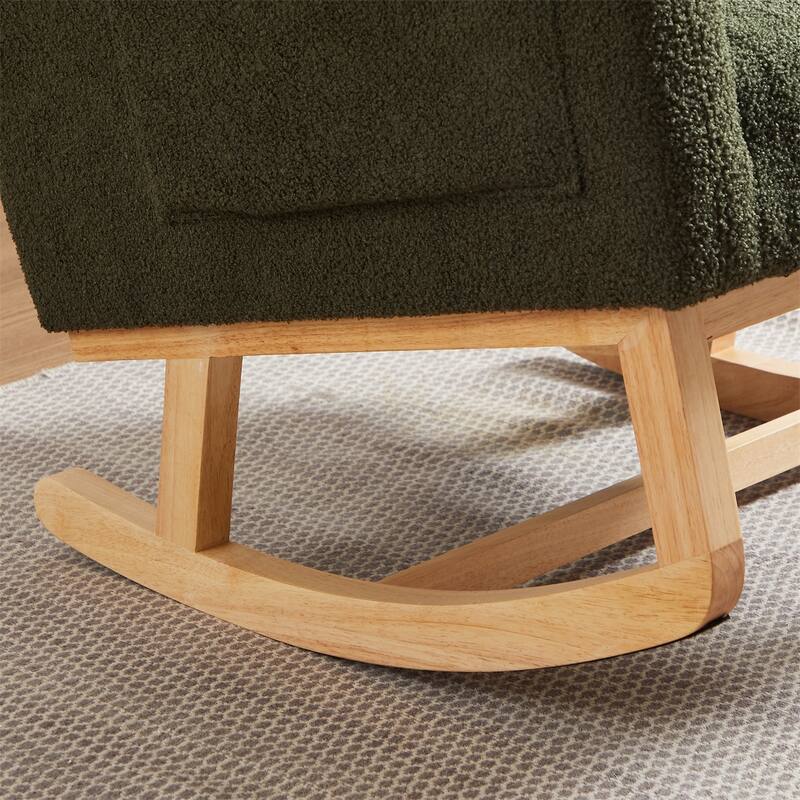 27.2"W Accent High Backrest Lounge Arm Rocking Chair, Two Side Pocket