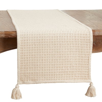 Table Runner With Waffle Weave Design - 16"x72"
