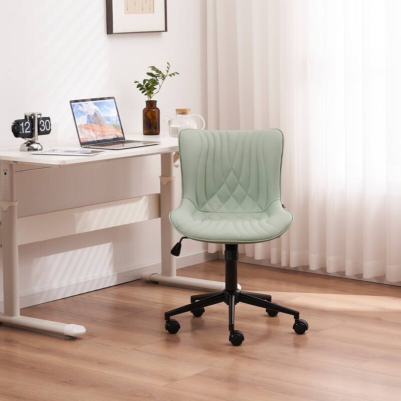 Armless Office Chair Swivel Home Office Desk Chairs with Wheels