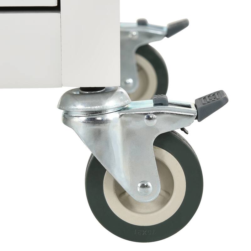 54.33'' Solid Wood Kitchen Island Cart with Locking Wheels, Spice Rack, Towel Rack, 4 Door Cabinet and 2 Drawers