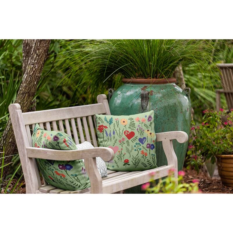 Valentine Garden Indoor/Outdoor Throw Pillow