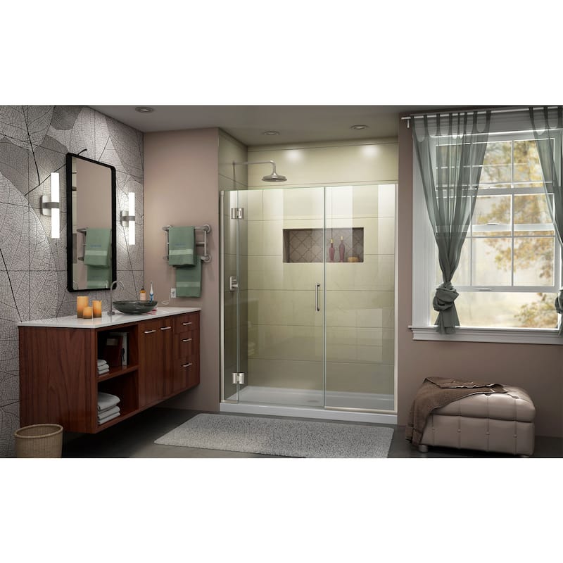 DreamLine Unidoor-X 59-59 1/2 in. W x 72 in. H Frameless Hinged Shower Door - 59" - 59.5" W