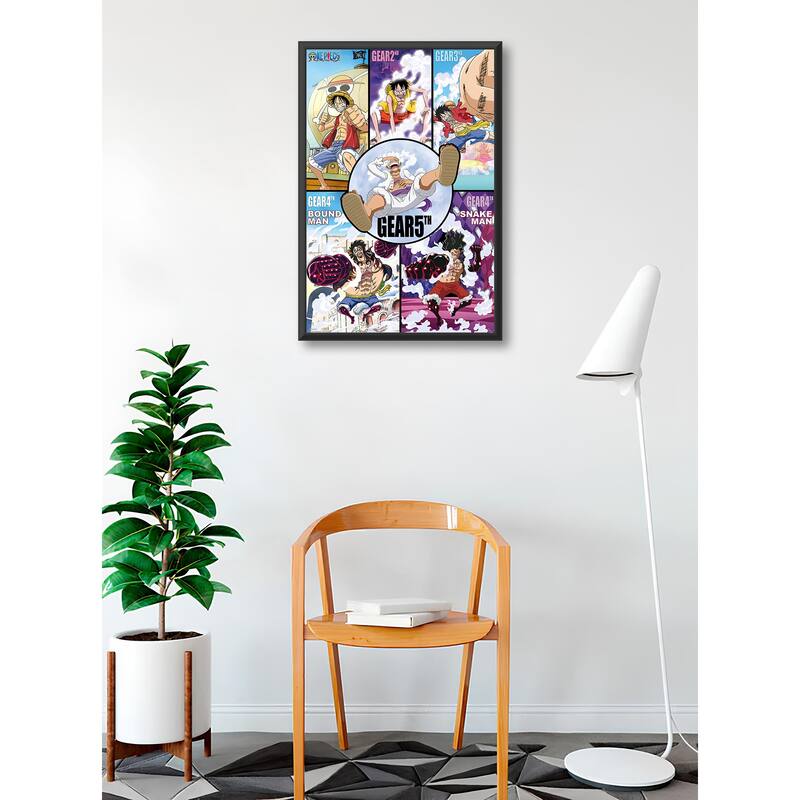 One Piece - Gears History Framed Art Poster - 24 x 36 Inch