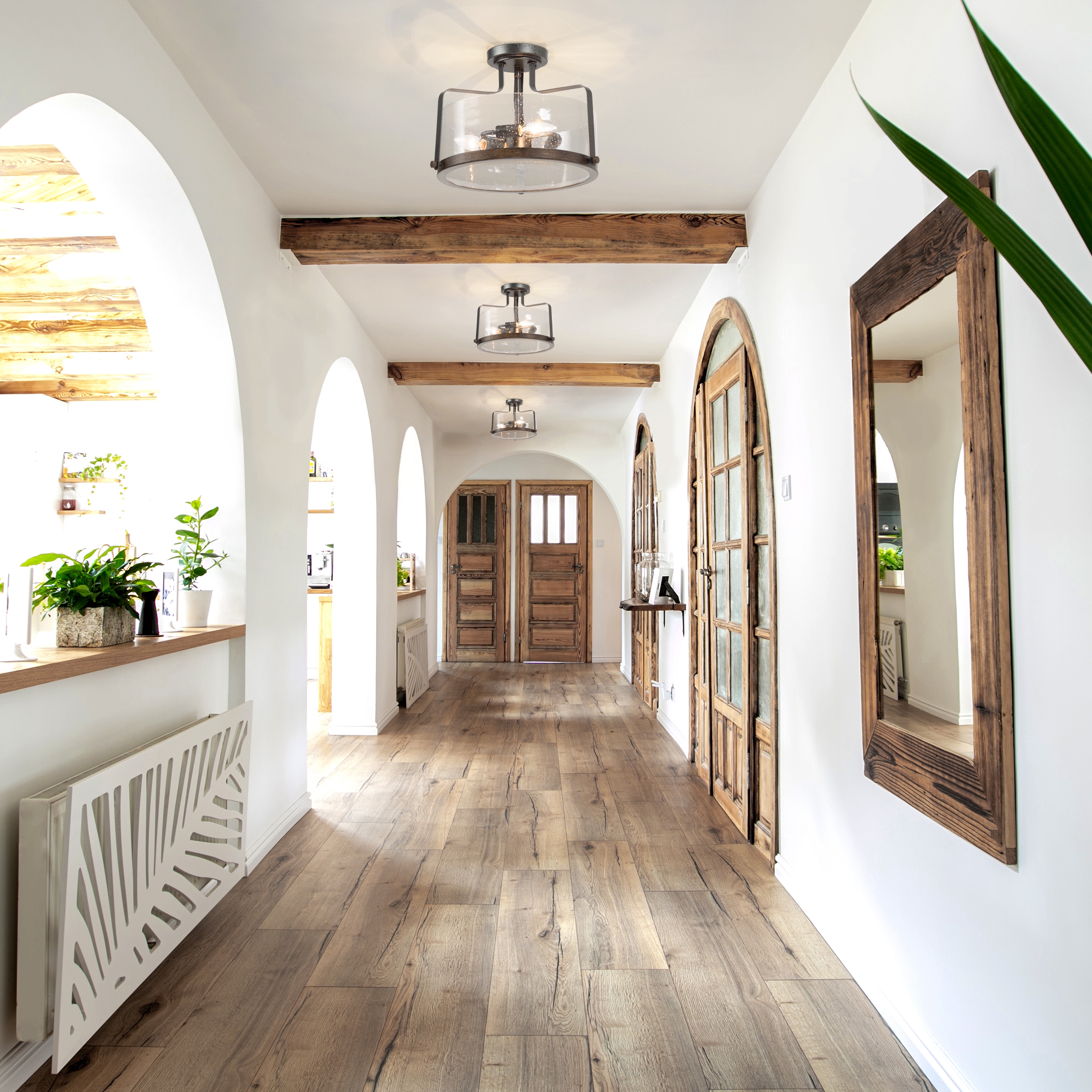 Rustic semi top flush ceiling lights