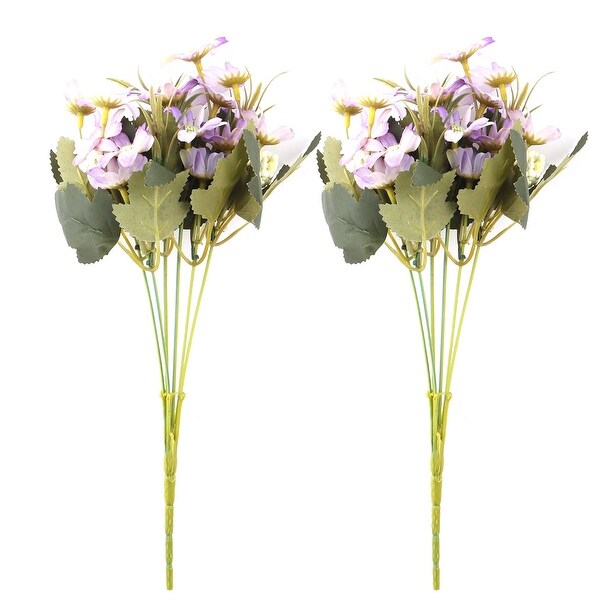 Unique Bargains Artificial Chrysanthemum Flower Photo Prop Handheld Bouquet Light Purple 2pcs