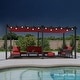 preview thumbnail 24 of 47, PURPLE LEAF Gazebo Outdoor Retractable Modern Large Size Pergola w Lights