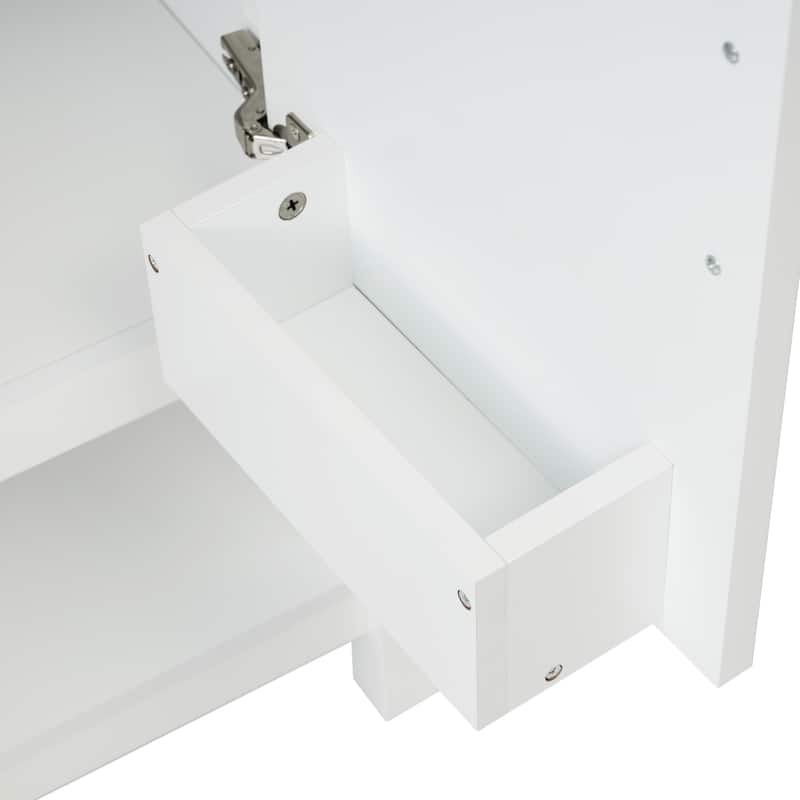 30 in. W x 18 in. D x 34 in. H Single Sink Freestanding Bath Vanity with White Ceramic Top