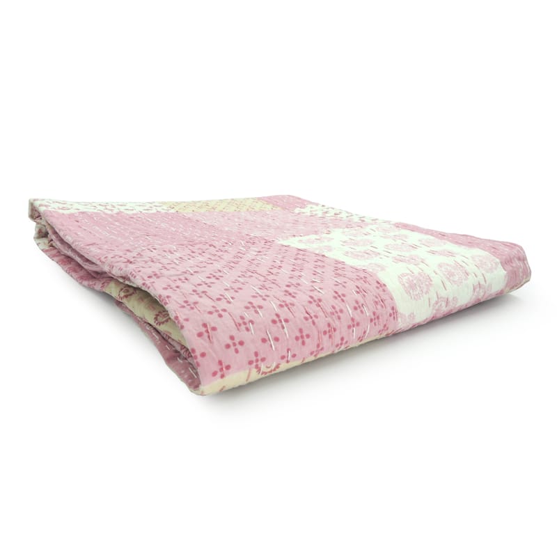 Sevita Hand-Stitched Natural Cotton Quilted Standard Size Throw Blanket