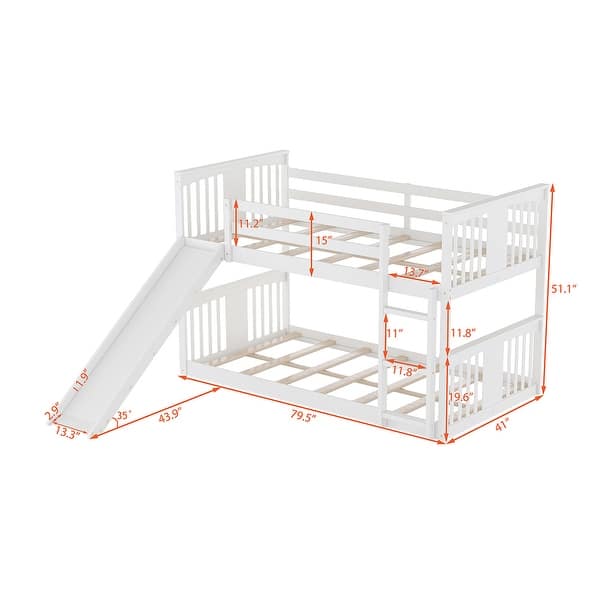 Twin Over Twin Bunk Bed with Slide and Ladder - Bed Bath & Beyond ...