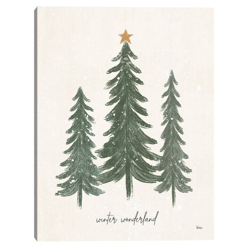 Woodland Christmas Trees Canvas Art Print