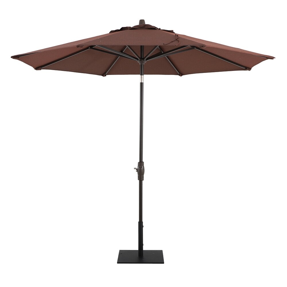 Canvas Antique Beige Patio Tree Outdoor Patio Sunbrella Umbrella 9-Feet Aluminum Market Table Umbrella 