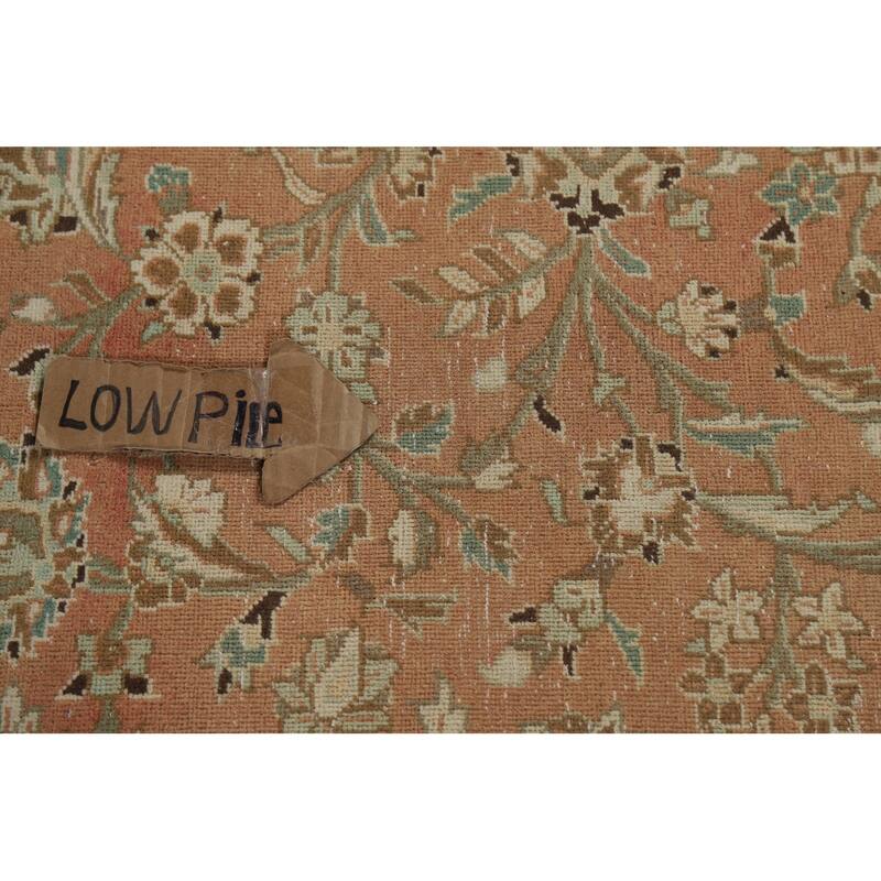 Traditional Kashan Persian Vintage Area Rug Hand-Knotted Wool Carpet - 9'7" x 13'1"