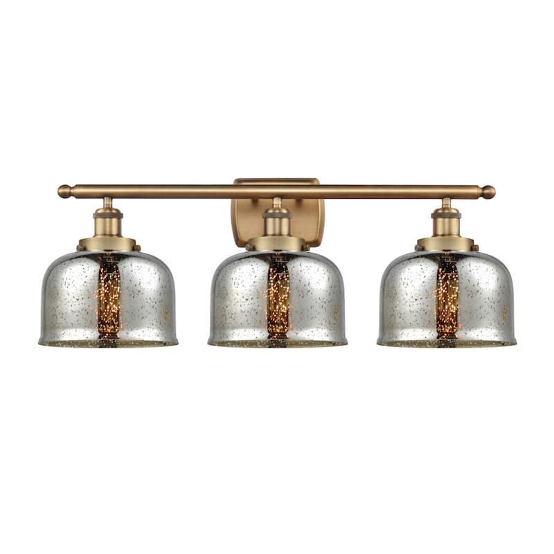 Innovations Lighting 916-3W-13-28 Bell Vanity Bell 3 Light 28" Wide - Brushed Brass / Silver Plated Mercury