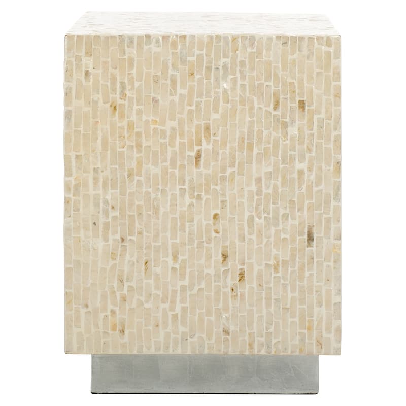 SAFAVIEH Scarlett Capiz Shell Square Accent Table (Fully Assembled) - 14"W x 14"D x 19"H