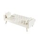 preview thumbnail 13 of 13, Versatile Convertible Folding Futon Sofa Bed, Features Adjustable Backrest and Stylish Gold Legs.