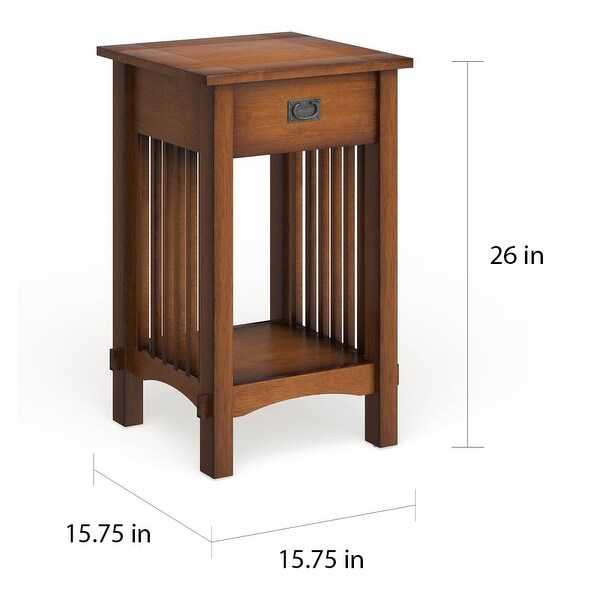 Mission oak side shop table