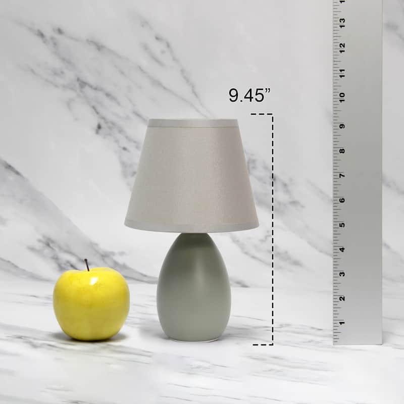 9.45" Petite Oblong Lamp 2 Pack Set w Matching Fabric Shade