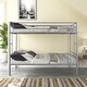 preview thumbnail 2 of 7, Metal Twin over Twin Bunk Bed with 2 Side Ladders, Sturdy Heavy-duty Metal Bedframe with Safety Guardrail, Noise Reduced Design