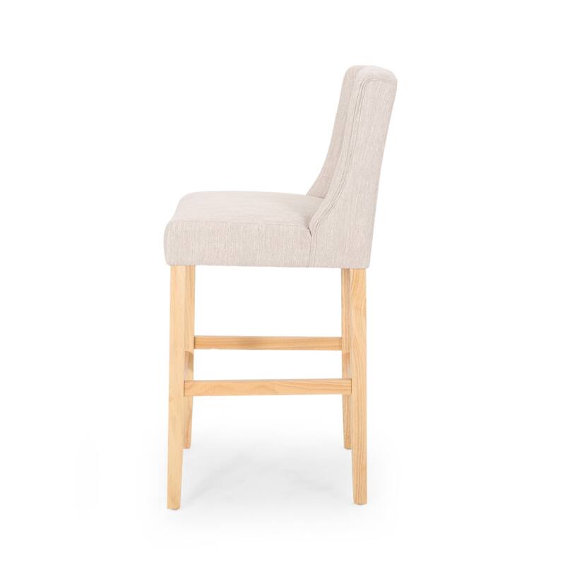 Tufted Wingback 27 Inch Counter Stools, Set Of 2