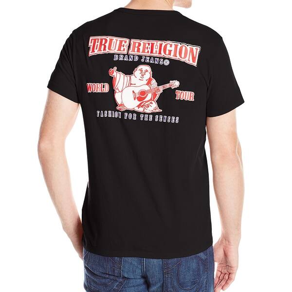 Shop True Religion New Black Red Mens Size 2xl Logo Graphic Tee Shirt Overstock 20765293