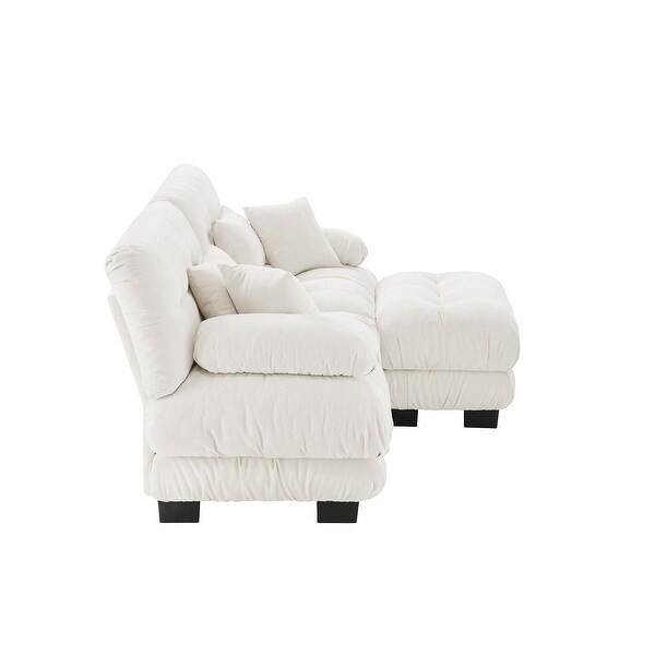 Cloud Couch 2-Seater Sofa with Convertible Ottoman - Bed