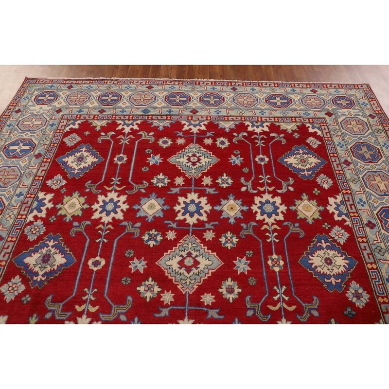 Red Kazak Oriental Area Rug Handmade Wool Carpet - 8'5"x 11'5"