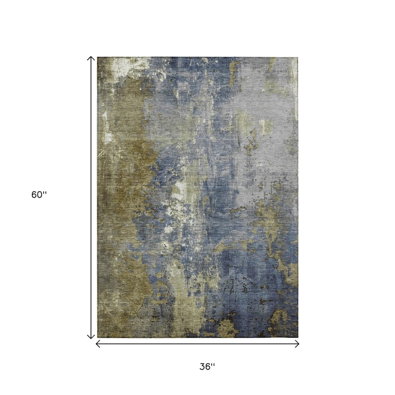 HomeRoots Abstract Transitional Rectangle Outdoor Rug