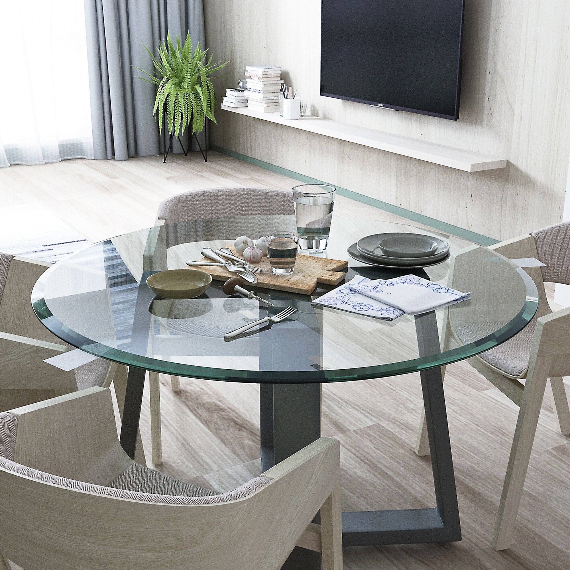 Round glass dining online table price