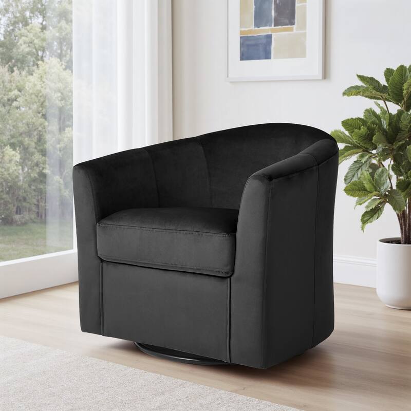 Upholstered Velvet 360° Swivel Accent Arm Chair