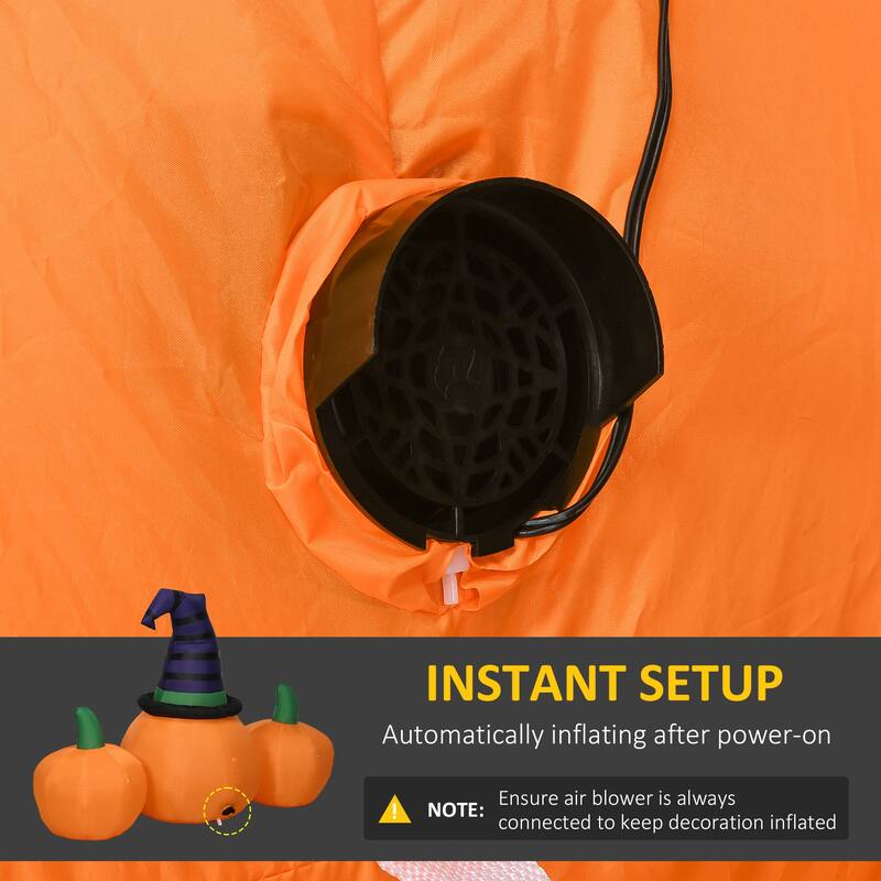 4 ft Multi Colored Inflatable Halloween Pumpkin with LED Lights Waterproof Polyester for Indoor and Outdoor Decoration