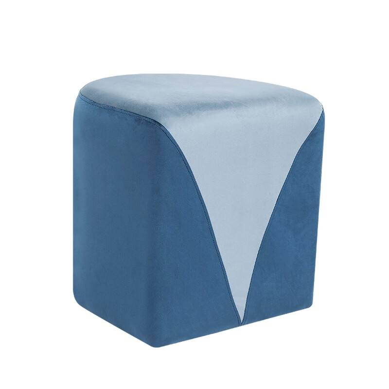 Adeco Modern Round Velvet Ottoman Foot Rest Stool Upholstered Footstool