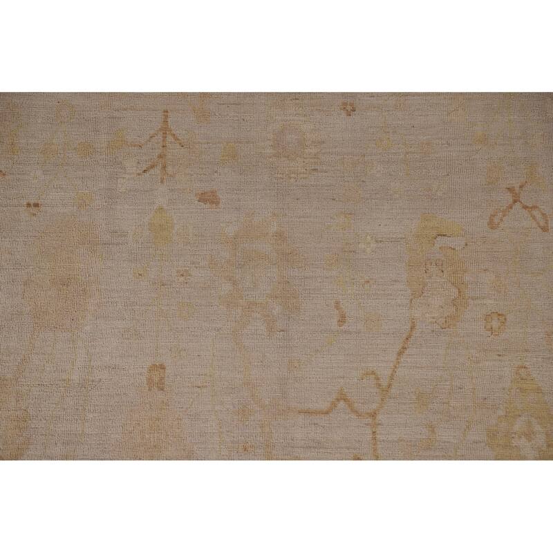 Vegetable Dye Oushak Turkish Area Rug Handmade Floral Wool Carpet - 8'8"x 11'9"