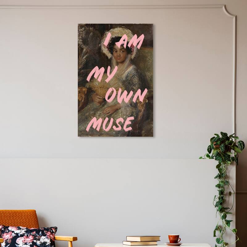Wynwood Studio Canvas Fashion and Glam My Own Muse II Pink and Light Pink Shabby Chic Wall Art Canvas Print - 30 x 20