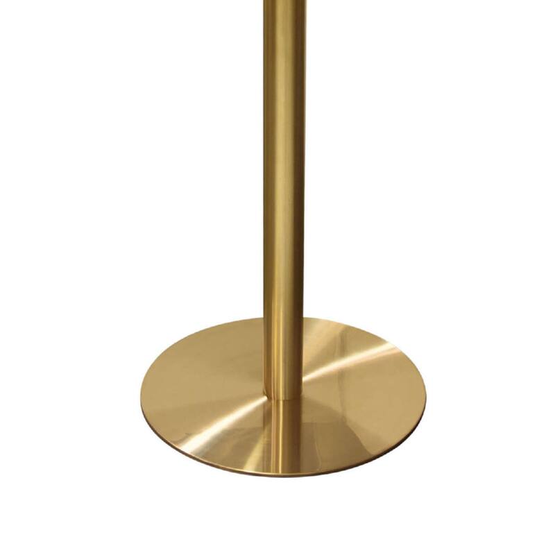 Rely Bar Height Table, 36 Inch Round White Lacquer Top, Gold Base