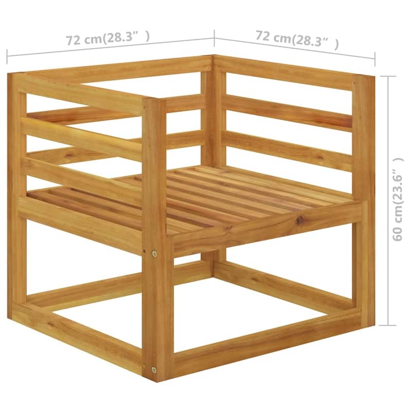 vidaXL Patio Chair with Cream Cushions Solid Acacia Wood